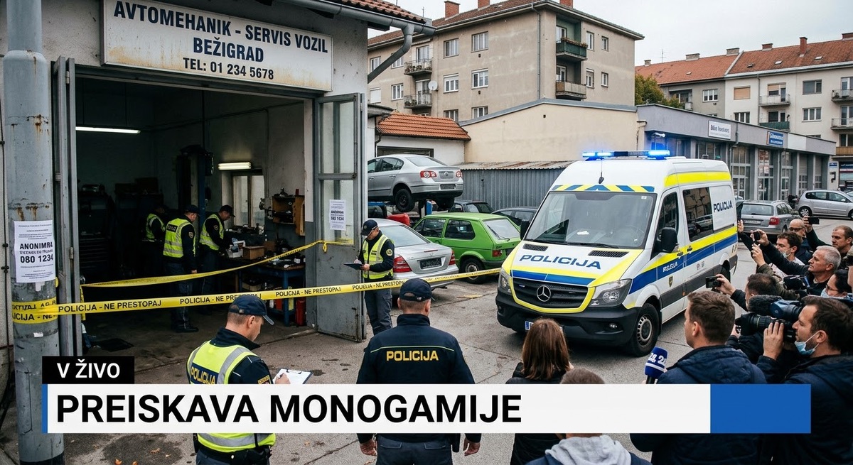Policija preiskuje avtomehanično delavnico na območju Bežigrada.