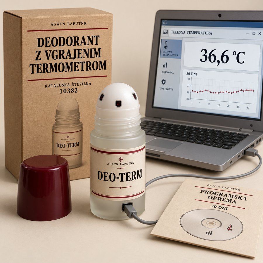 Deodorant z vgrajenim termometrom
